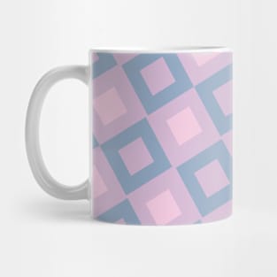 Pink Blue Pastel Square Pattern Mug